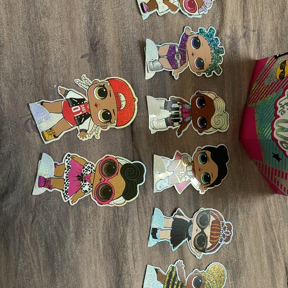 LOL doll party decorations. Cardboard glitter sign and dolls. Good for birthday. - Picture 2 of 3